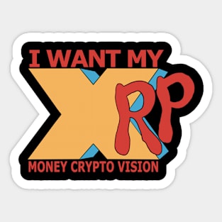 I Want My XRP Design Red-Yellow-Blue Sticker